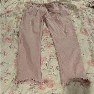 Venti6 NWOT Pink Stretchy Freyed Hem Joggers. Drawstring Waist . Soft Size S